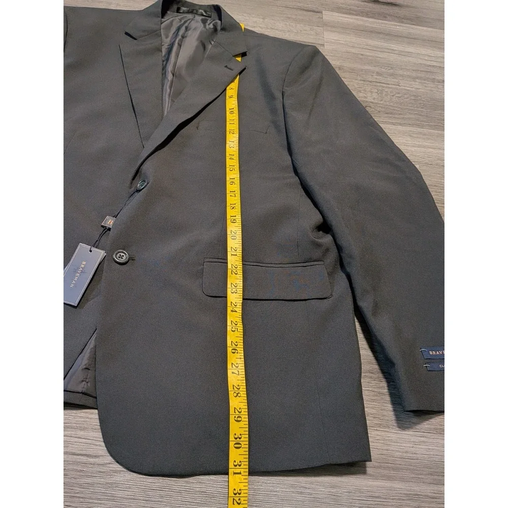 NWT Braveman Men's Dark Gray Classic Fit Double Vent Sports Coat Size 46R‎